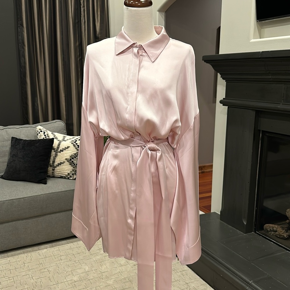 Retrofete pink satin dress size Small